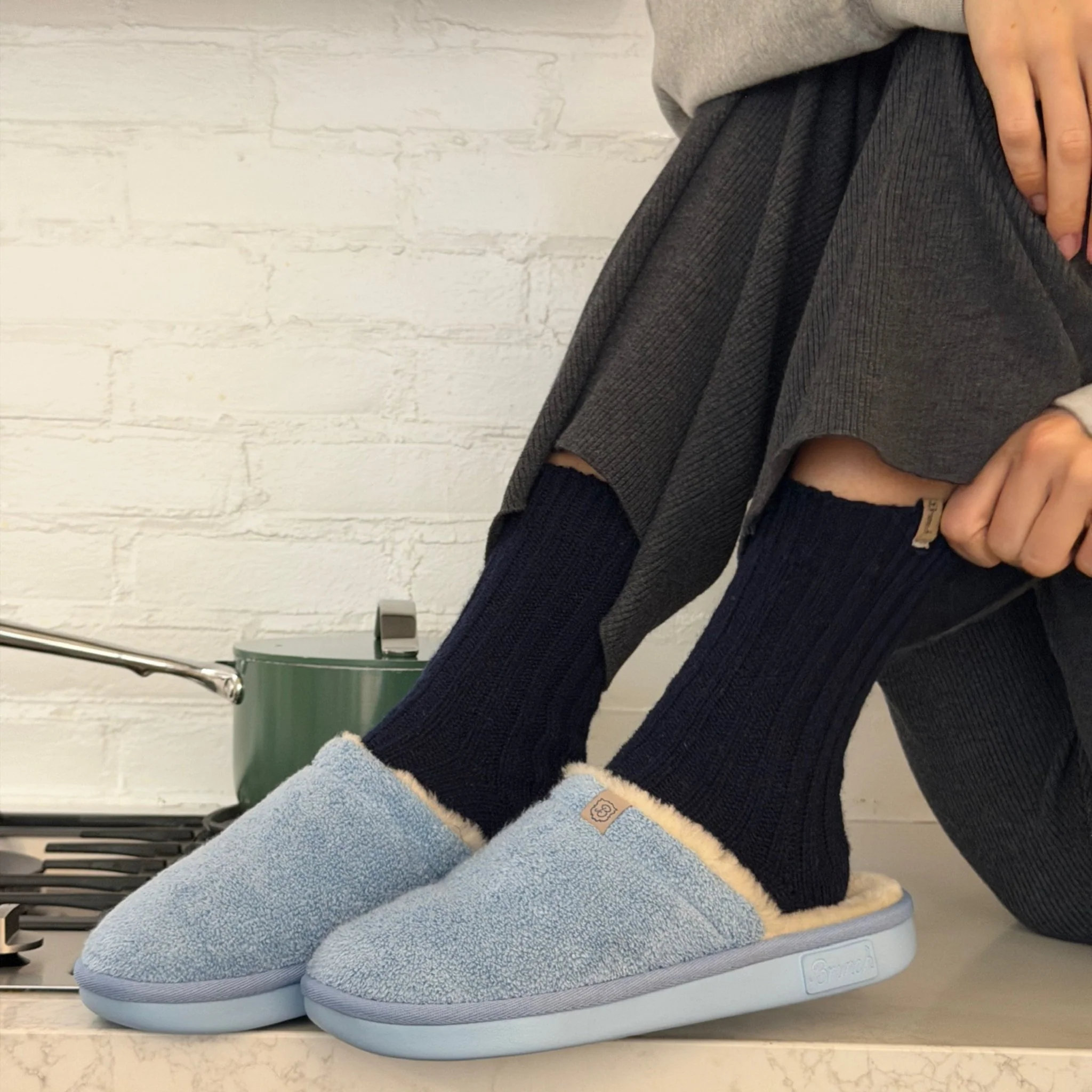 Cashmere Wool Sock - Navy - Cashmere Wool - Image 3
