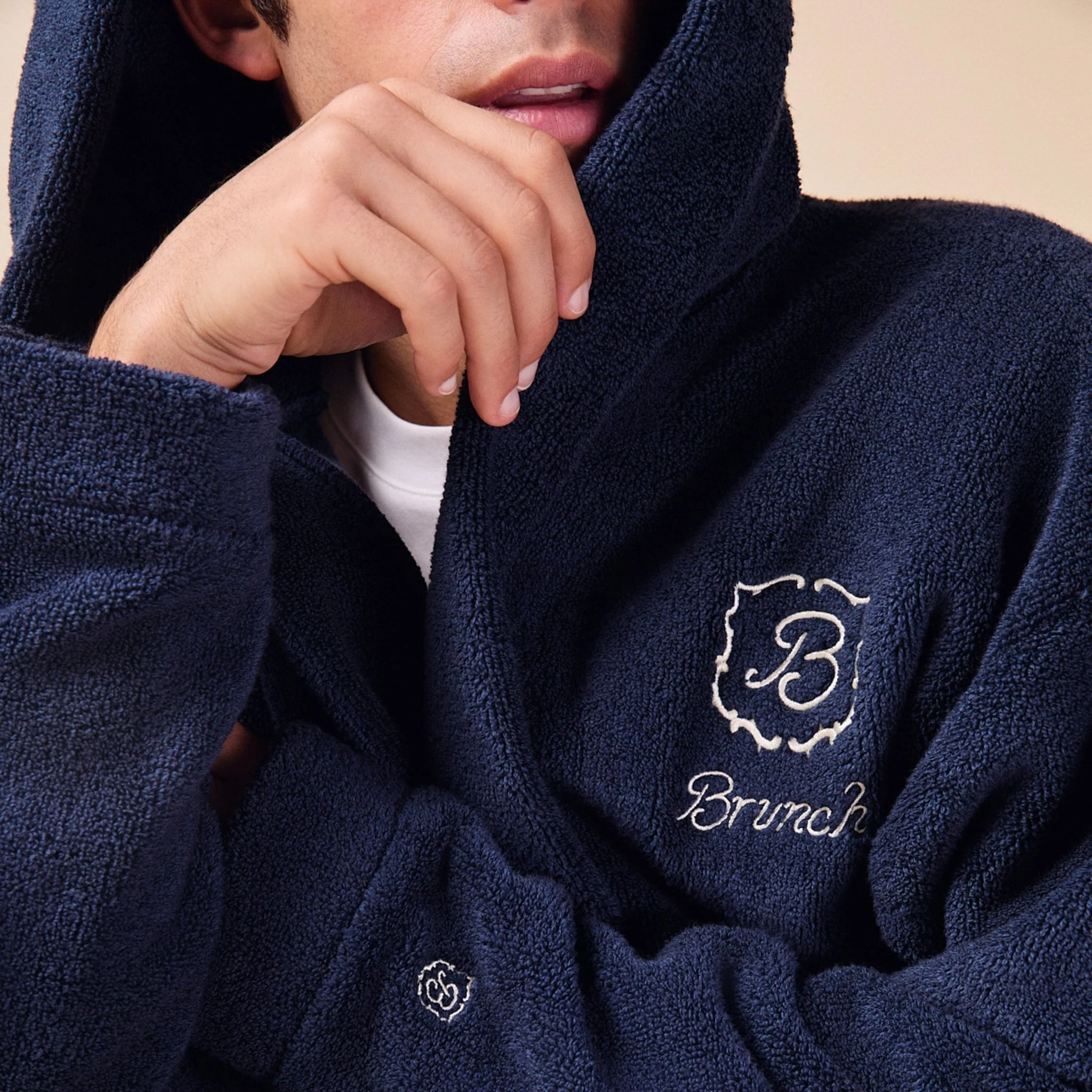 Essential Robe - Navy - Terry - Image 3